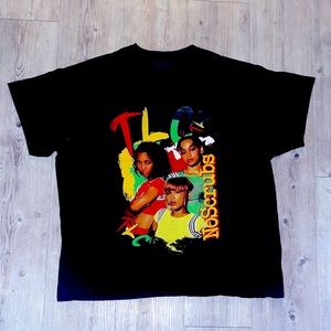90’s vintage Streetwear TLC crewneck t shirt. Tee-shirt. Black size xl.